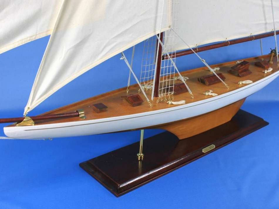 Wooden Columbia Model Sailboat Decoration 60"