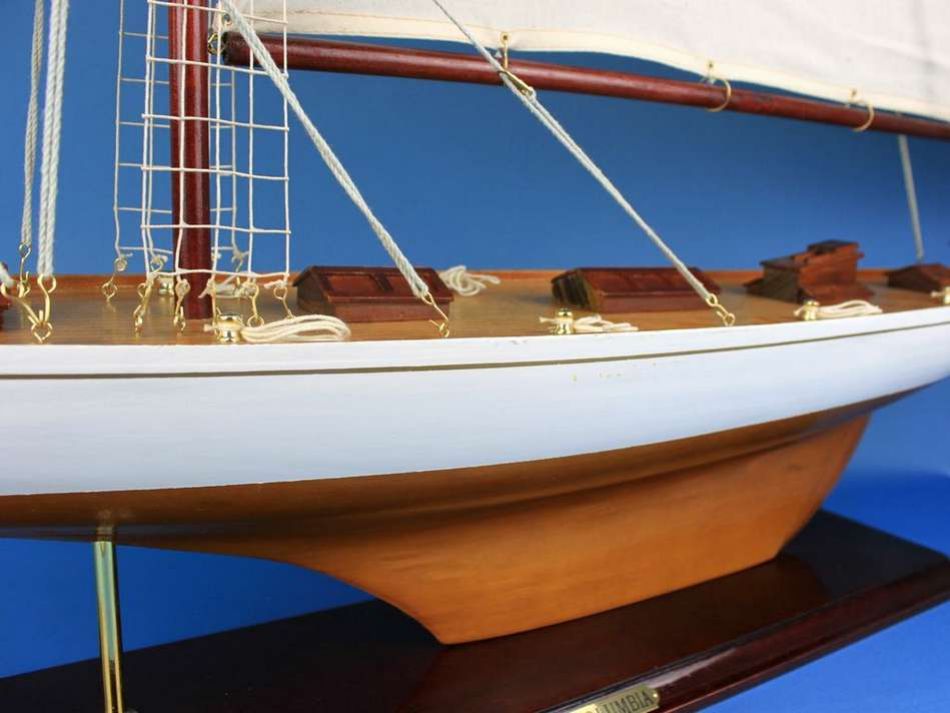 Wooden Columbia Model Sailboat Decoration 60"