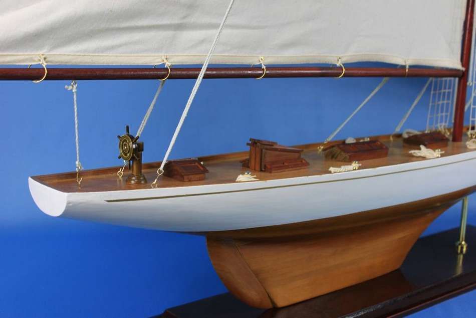 Wooden Columbia Model Sailboat Decoration 60"