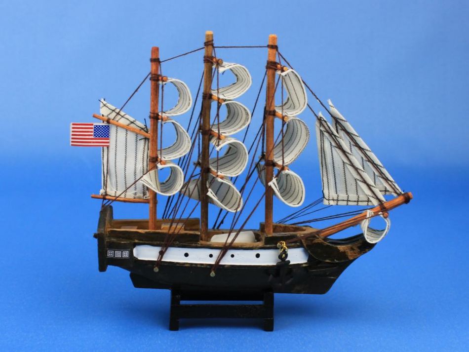 Wooden USS Constitution Tall Model Ship 7"