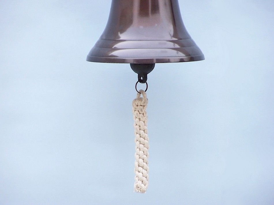 Antique Copper Hanging Anchor Bell 12"