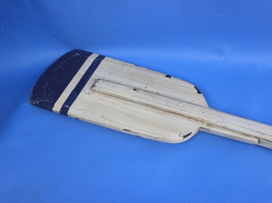 Wooden Rustic Stone Harbor Decorative Squared Rowing Boat Oar w/ Hooks 50"