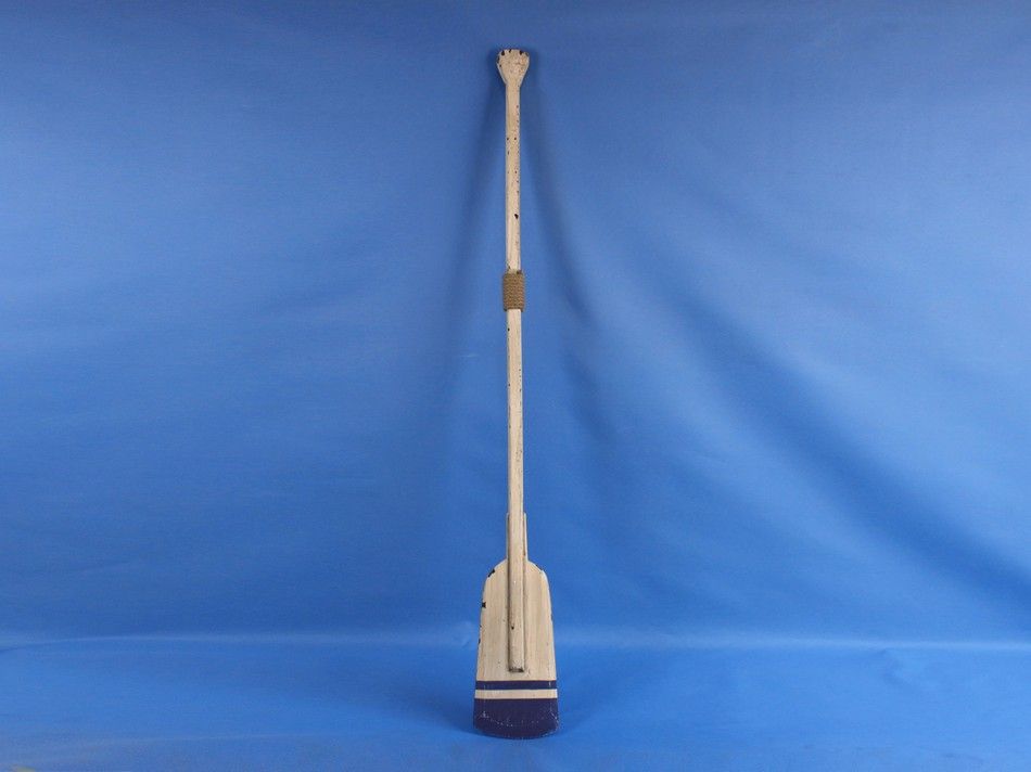 Wooden Rustic Stone Harbor Decorative Squared Rowing Boat Oar w/ Hooks 50"
