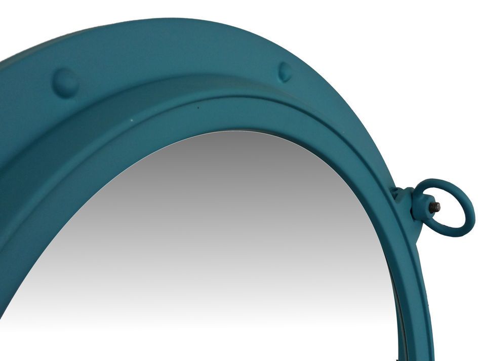 Light Blue Decorative Ship Porthole Mirror 24"