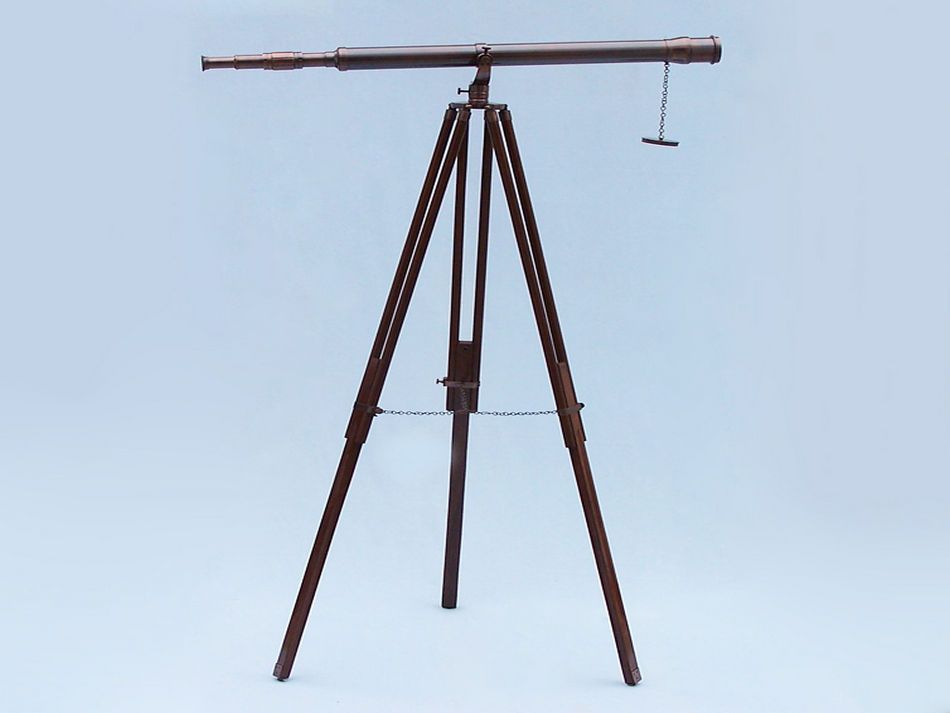 Floor Standing Antique Copper Galileo Telescope 65"