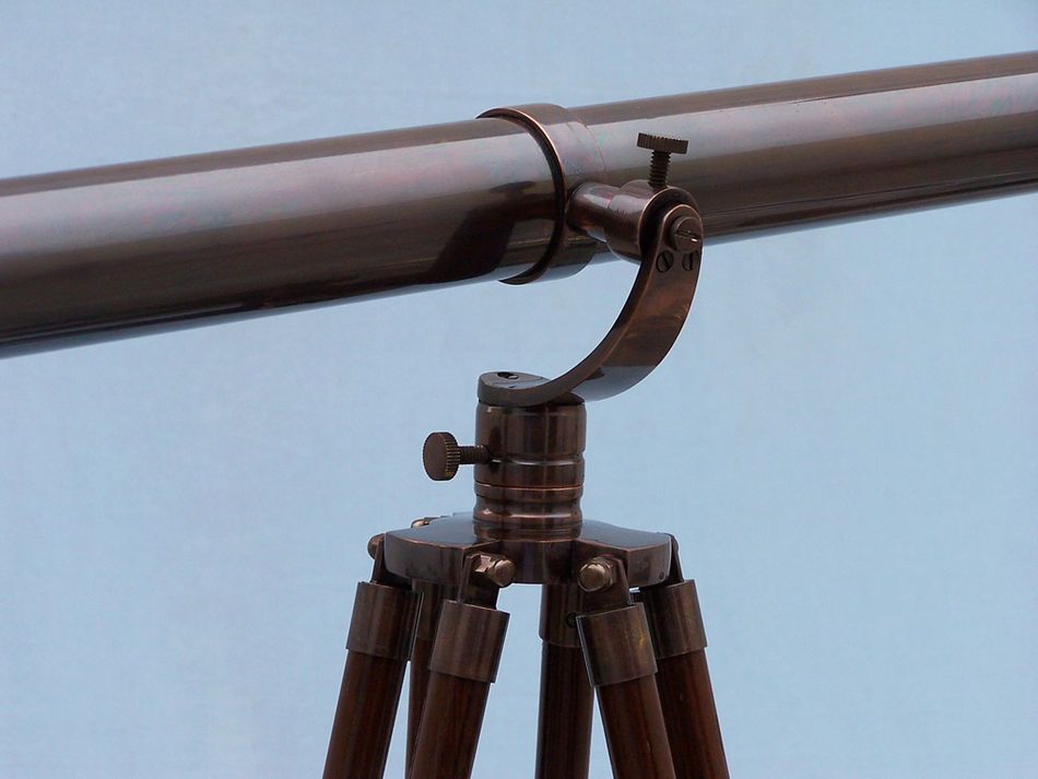 Floor Standing Antique Copper Galileo Telescope 65"