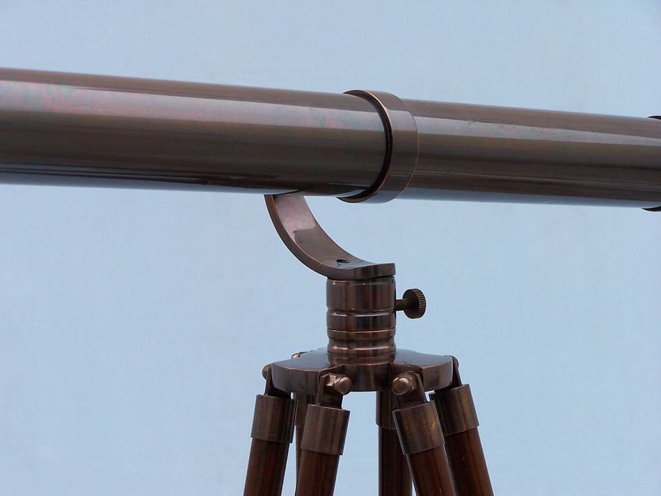 Floor Standing Antique Copper Galileo Telescope 65"