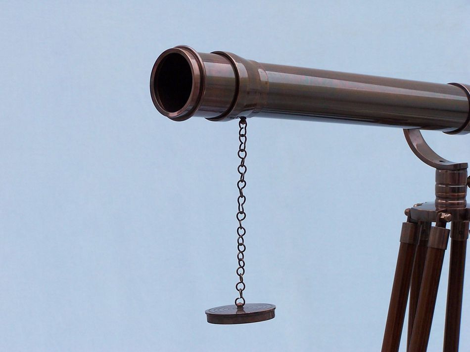 Floor Standing Antique Copper Galileo Telescope 65"
