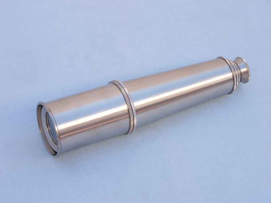 Deluxe Class Hampton Collection Brushed Nickel Spyglass 36" with Rosewood Box