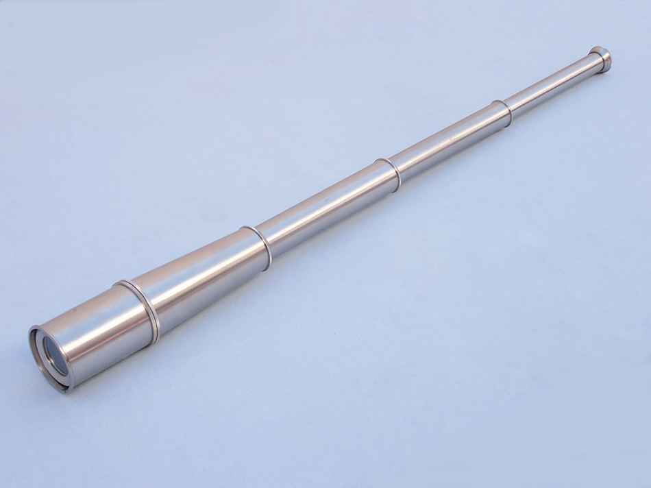 Deluxe Class Hampton Collection Brushed Nickel Spyglass 36" with Rosewood Box
