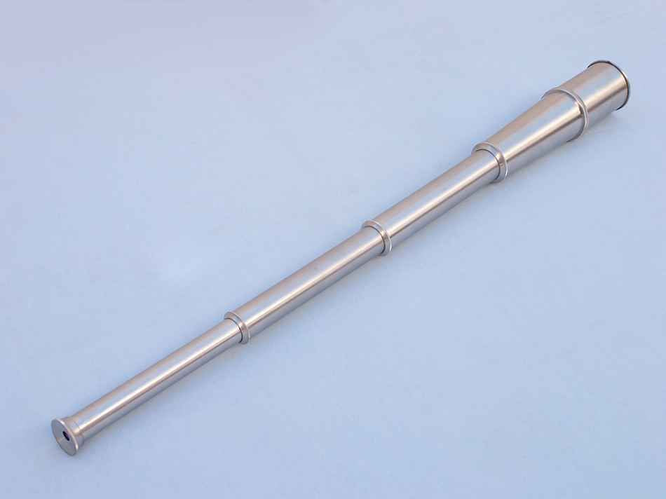 Deluxe Class Hampton Collection Brushed Nickel Spyglass 36" with Rosewood Box