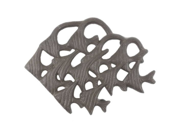Cast Iron School of Fish Kitchen Trivet 6.5"