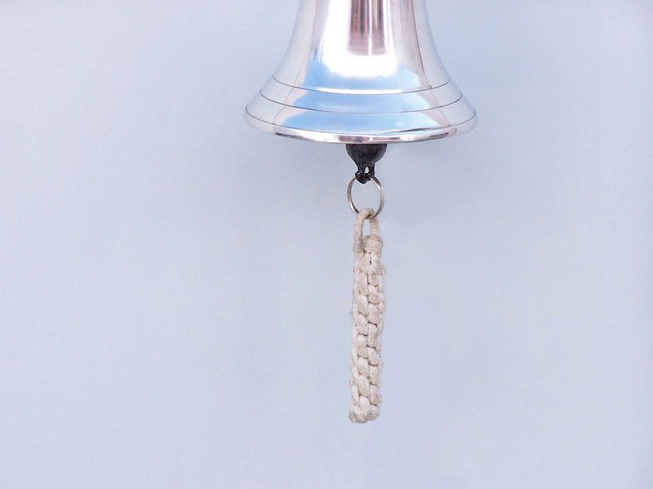 Chrome Hanging Ship Wheel Bell 8"