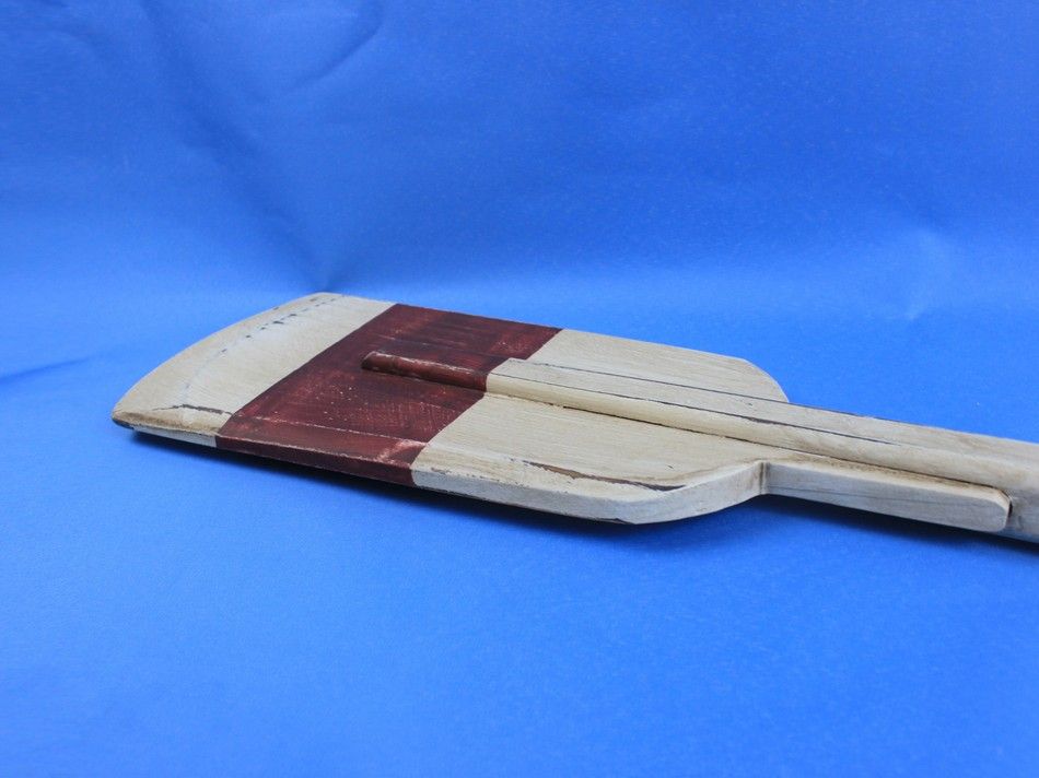 Wooden Rustic Manhattan Beach Decorative Squared Rowing Boat Oar with Hooks 50"
