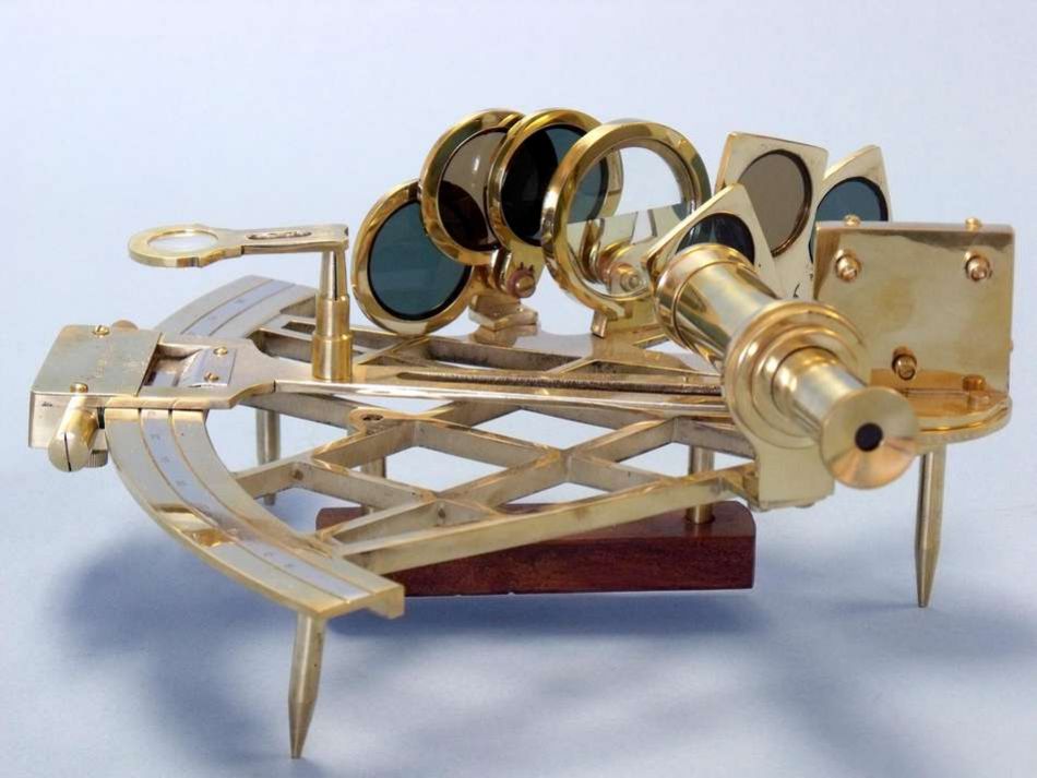 Admiral's Brass Sextant with Rosewood Box 12"