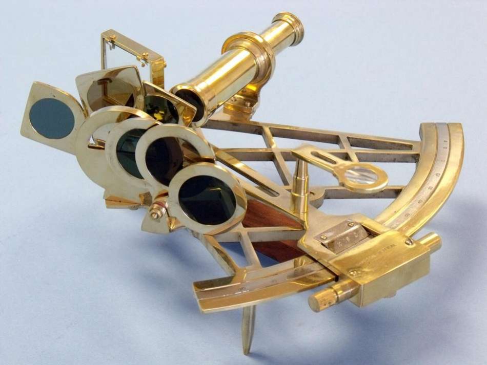 Admiral's Brass Sextant with Rosewood Box 12"