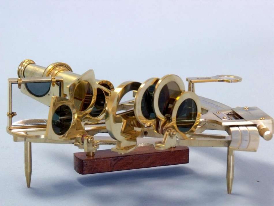 Admiral's Brass Sextant with Rosewood Box 12"