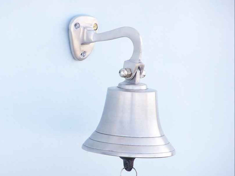 Brushed Nickel Hanging Ship's Bell 6"