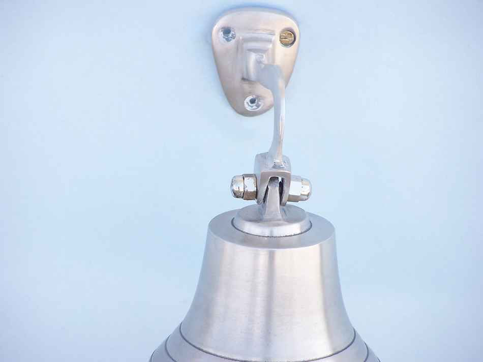 Brushed Nickel Hanging Ship's Bell 6"