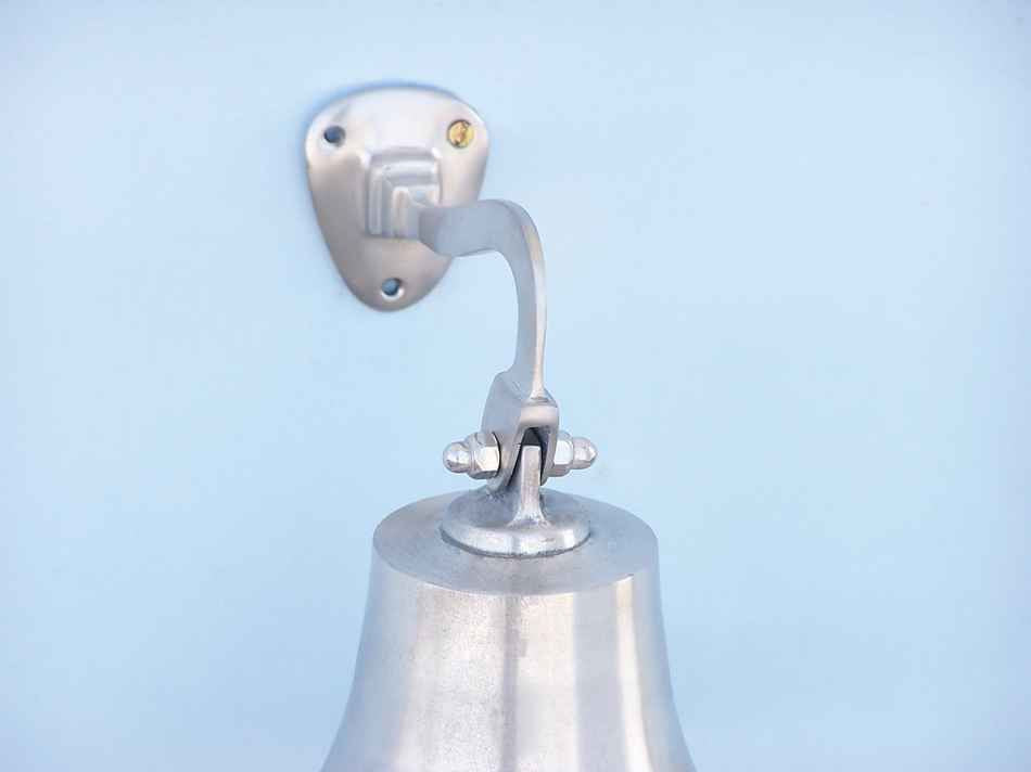 Brushed Nickel Hanging Ship's Bell 9"