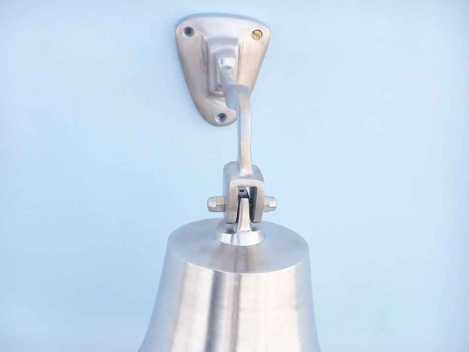 Brushed Nickel Hanging Ship's Bell 11"