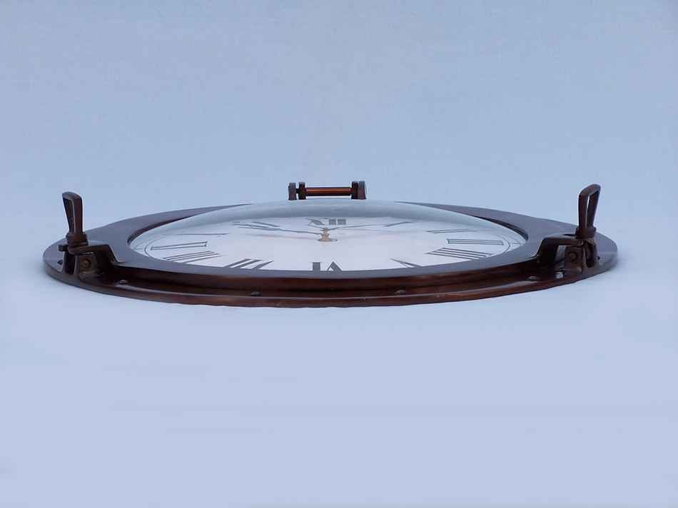 Antique Copper Decorative Ship Porthole Clock 24"