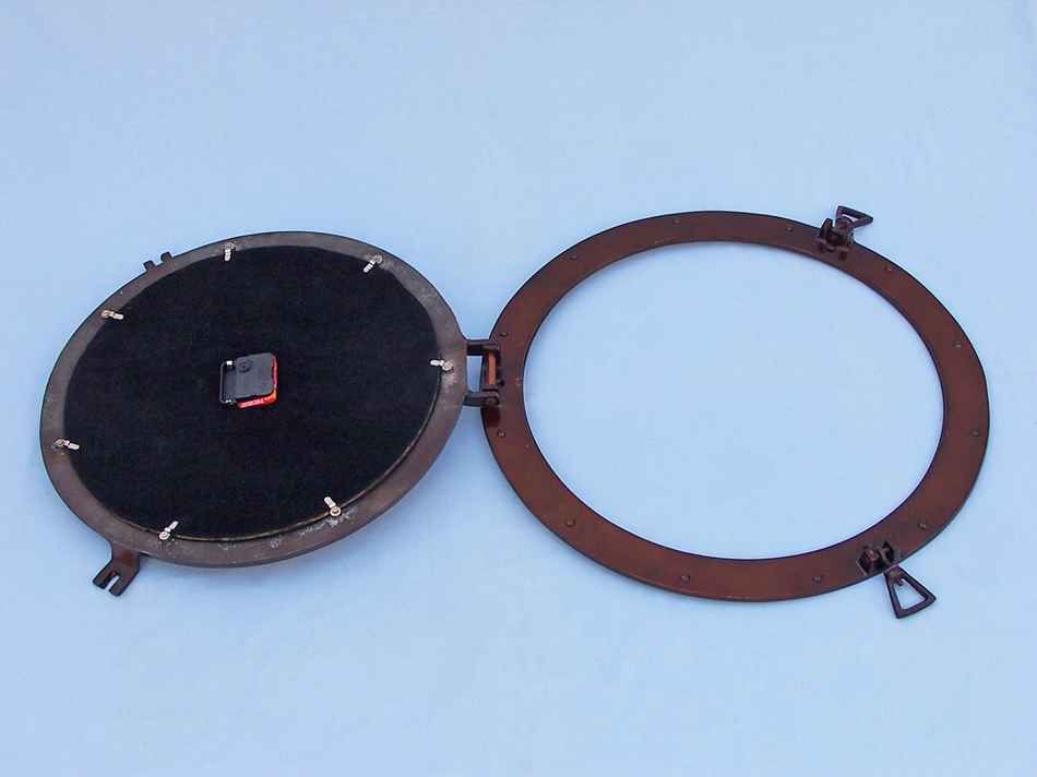Antique Copper Decorative Ship Porthole Clock 24"