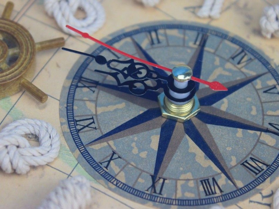 Classic White Decorative Lifering Clock with Blue Bands 12"