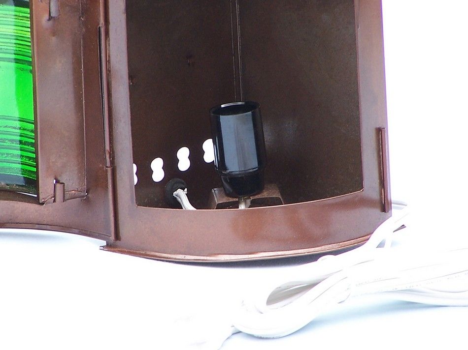 Antique Copper Port and Starboard Electric Lamp 12"