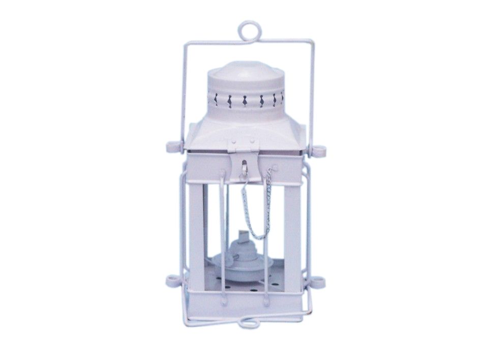 Iron Cargo Oil Lamp 11" - White