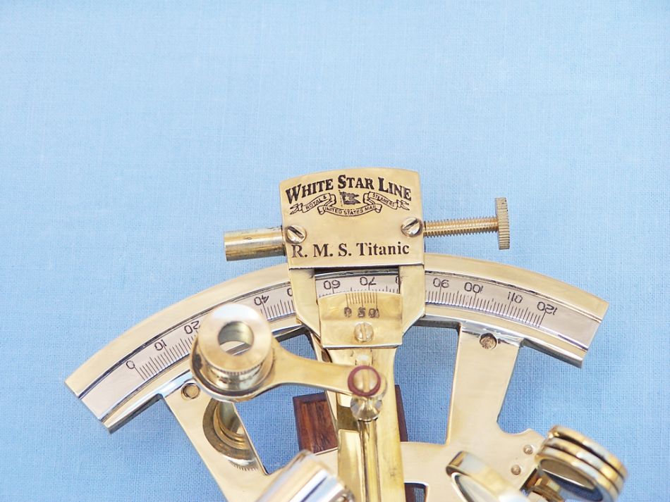 Titanic White Star Lines Sextant with Rosewood Box 5"