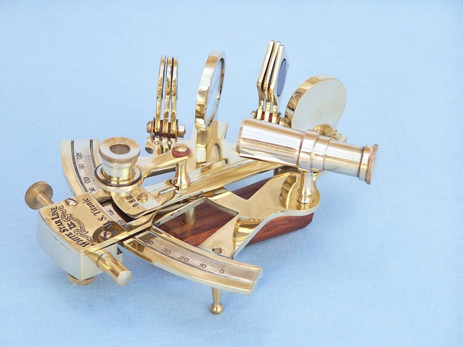Titanic White Star Lines Sextant with Rosewood Box 5"