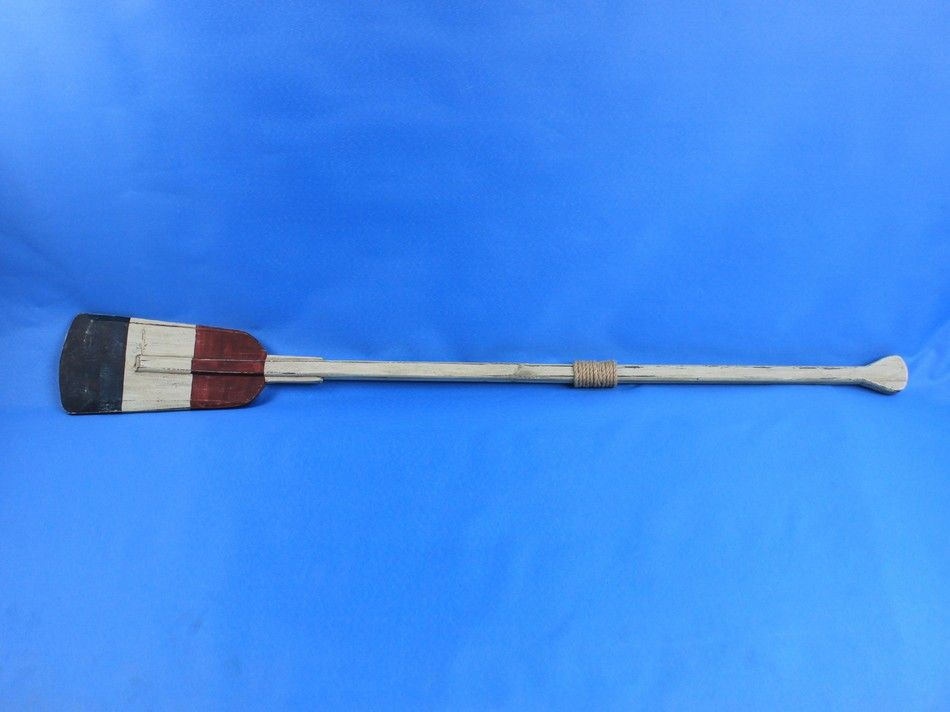 Wooden Independence Decorative Squared Rowing Boat Oar with Hooks 50"