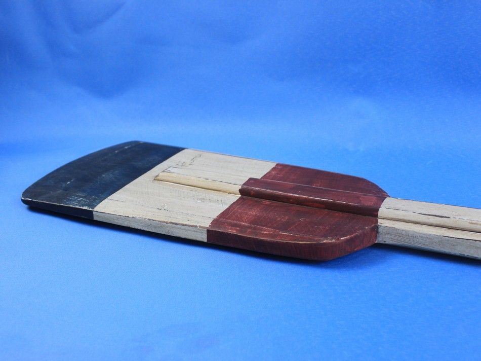 Wooden Independence Decorative Squared Rowing Boat Oar with Hooks 50"