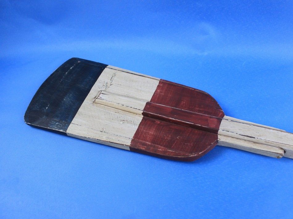 Wooden Independence Decorative Squared Rowing Boat Oar with Hooks 50"