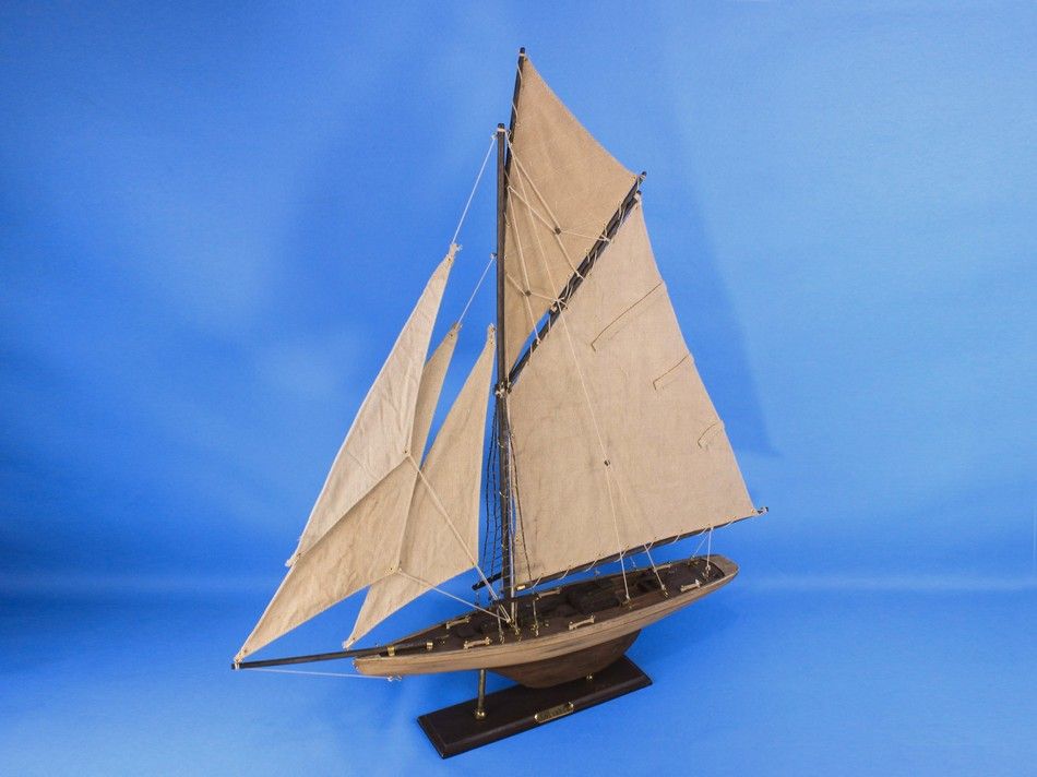 Wooden Rustic Columbia Model Sailboat Decoration Limited 30"