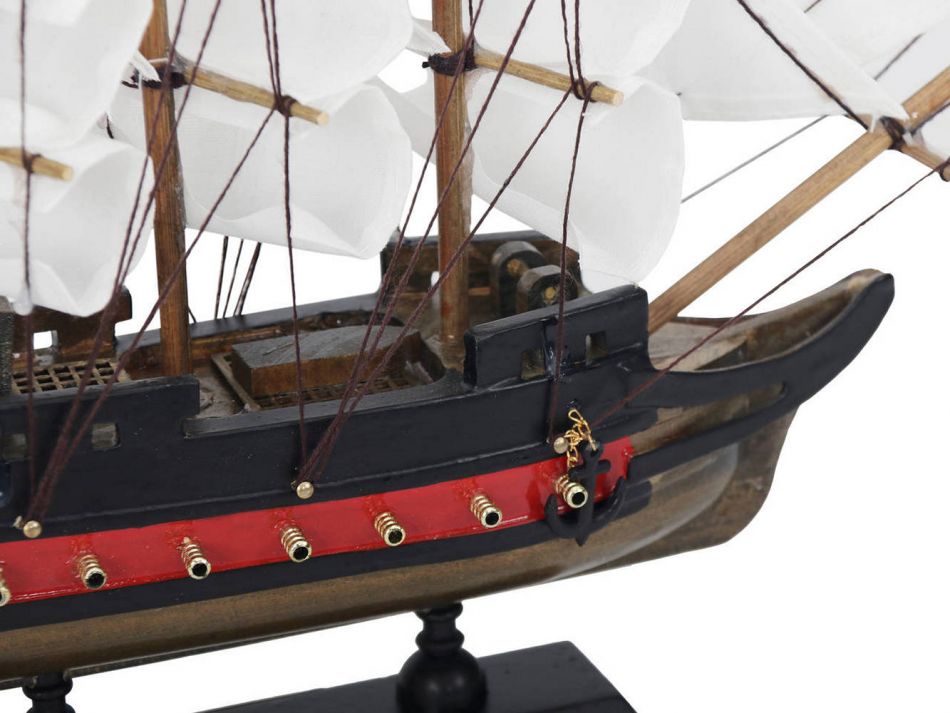 Wooden Black Bart's Royal Fortune White Sails Limited Model Pirate Ship 12"