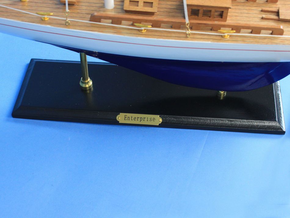 Wooden Enterprise Model Sailboat Decoration 35"