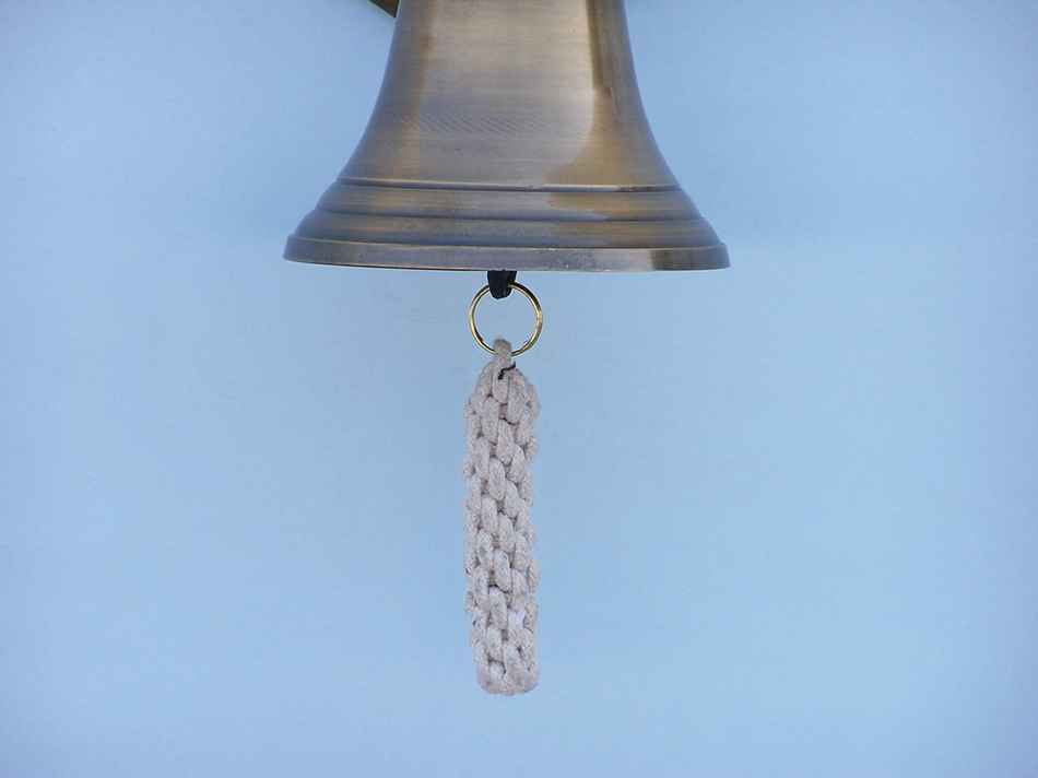 Antique Brass Hanging Anchor Bell 10"