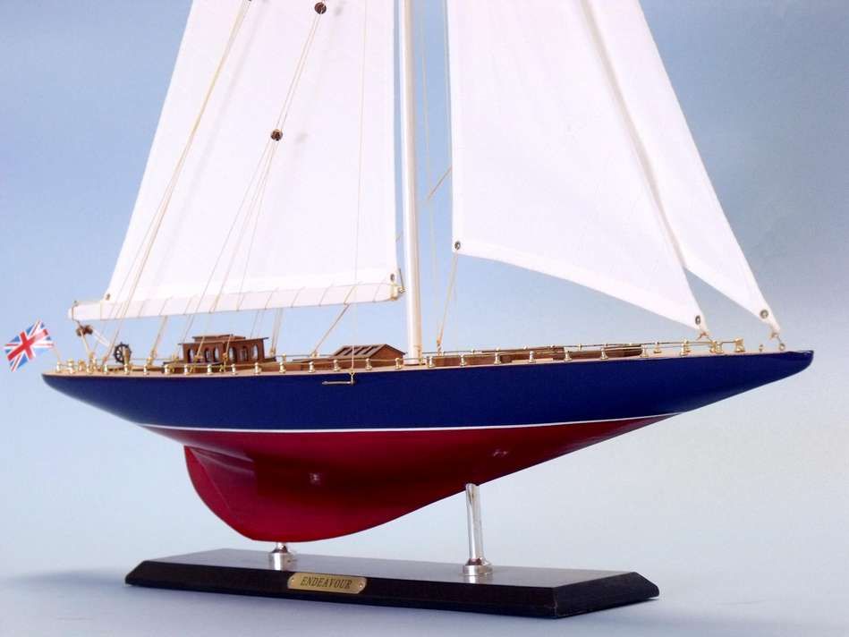 Wooden Endeavour Limited Model Sailboat Decoration 35"