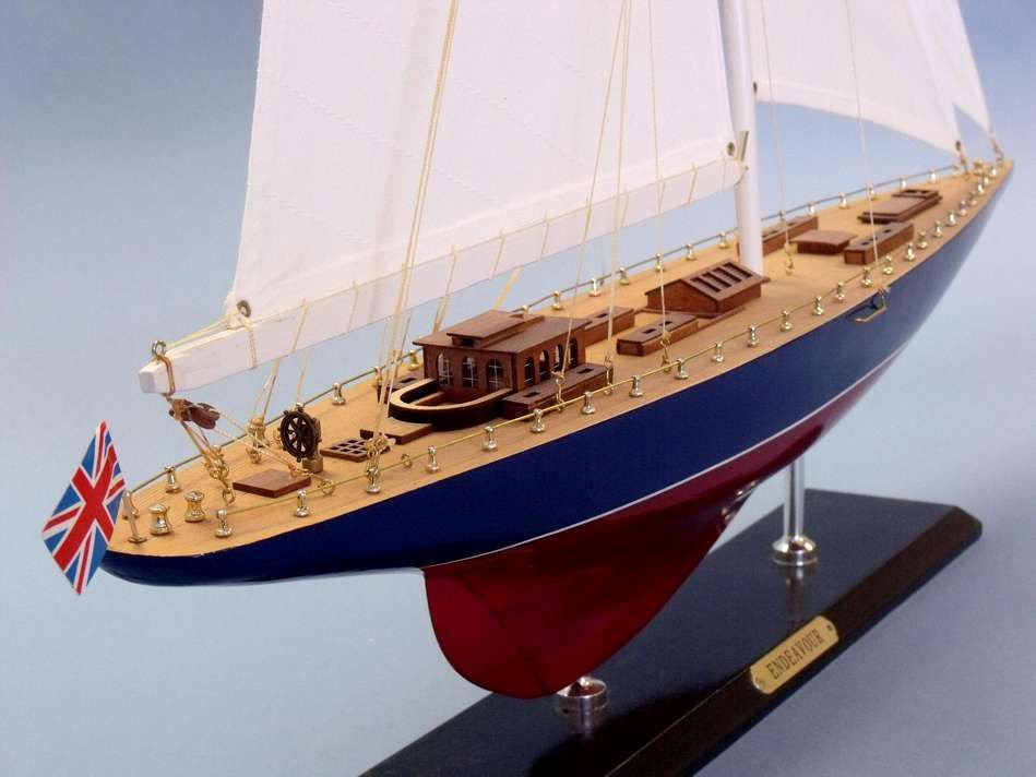 Wooden Endeavour Limited Model Sailboat Decoration 35"