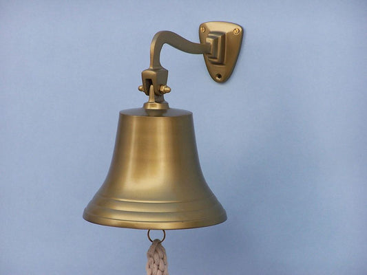 Antique Brass Hanging Ship's Bell 9"