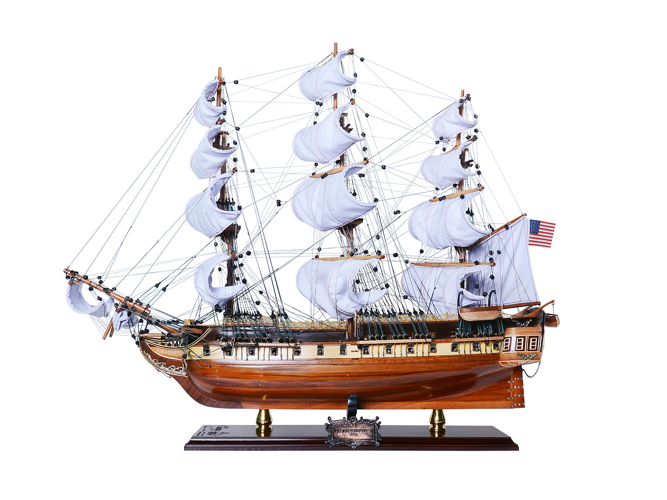 USS Constitution Model Tall Ship Downwind Full Sails