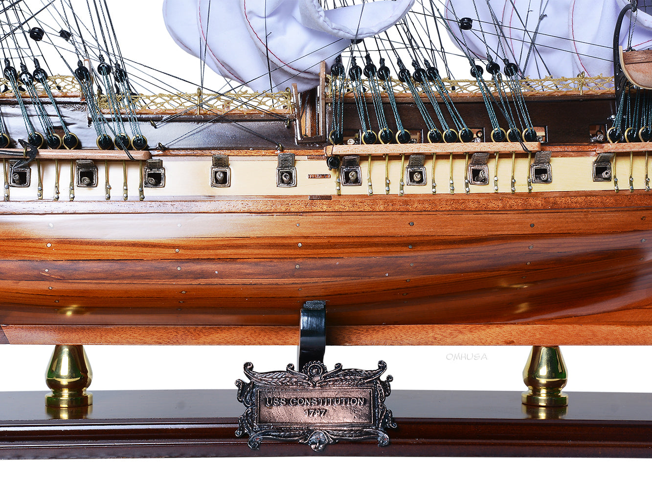 USS Constitution Model Tall Ship Downwind Full Sails