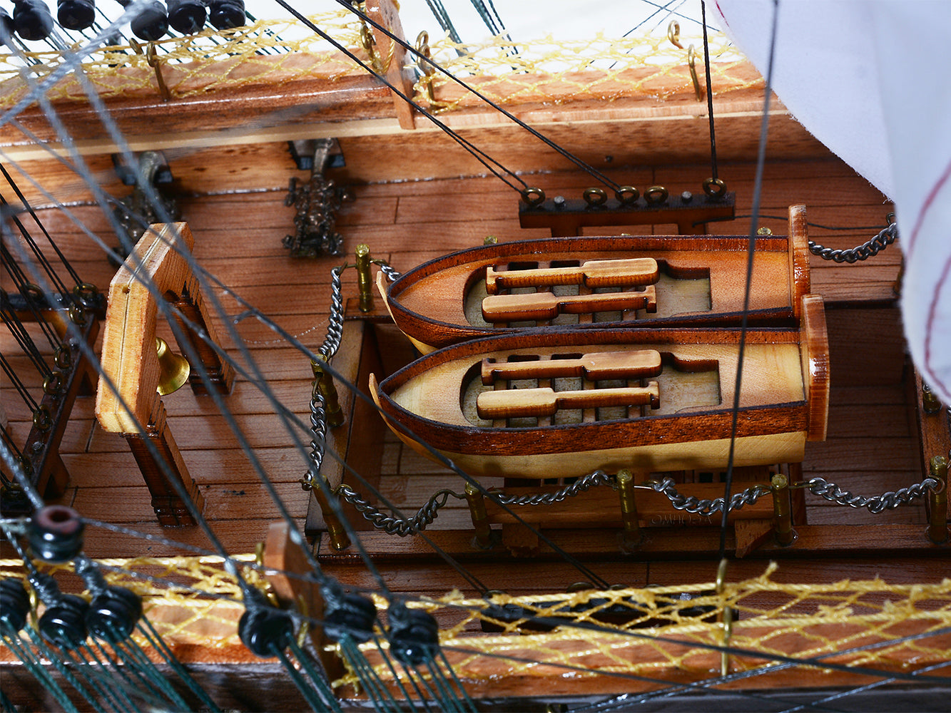 USS Constitution Model Tall Ship Downwind Full Sails