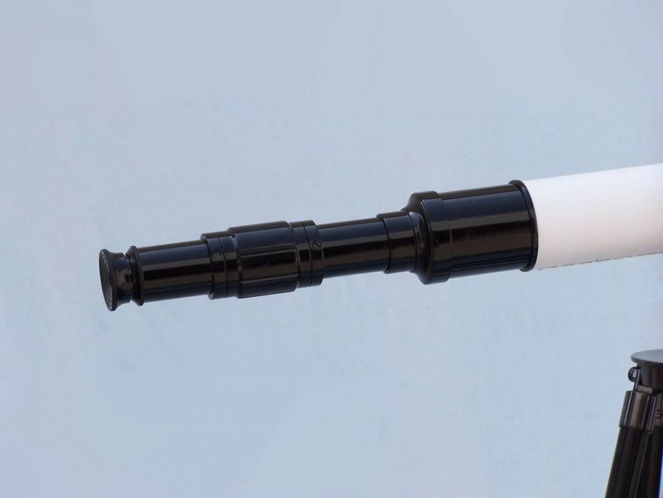 Admirals Floor Standing Oil Rubbed Bronze-White Leather with Black Stand Telescope 60"