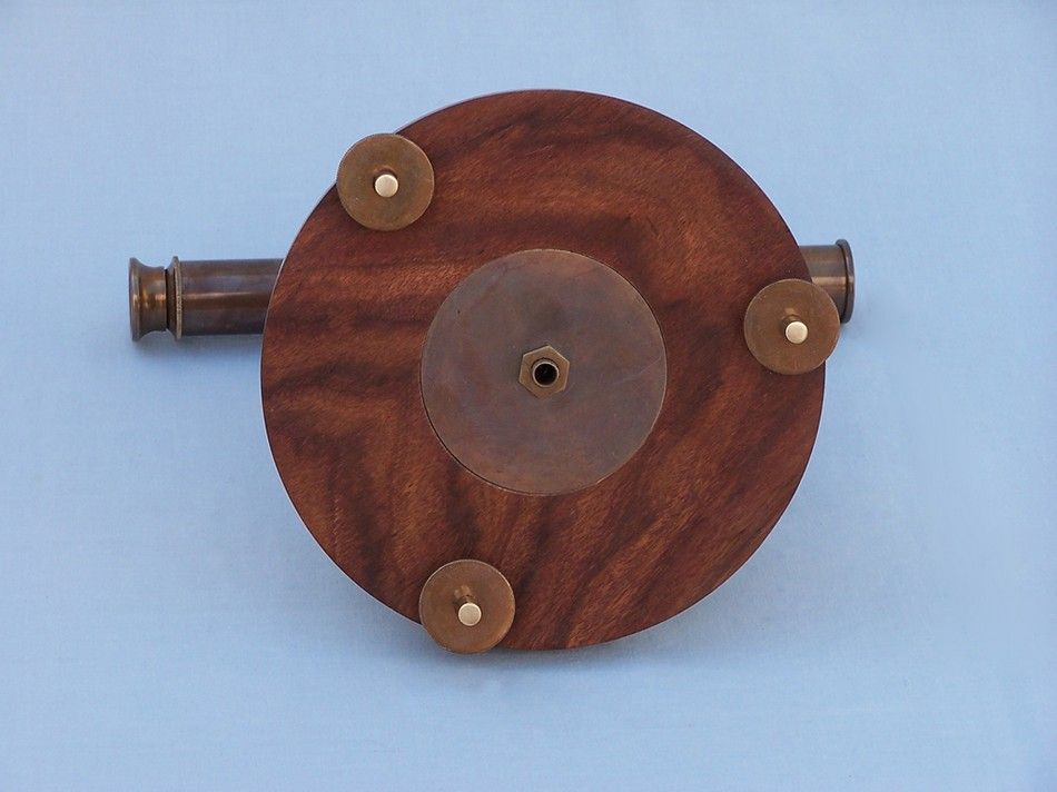 Antique Brass Alidade Compass 14"
