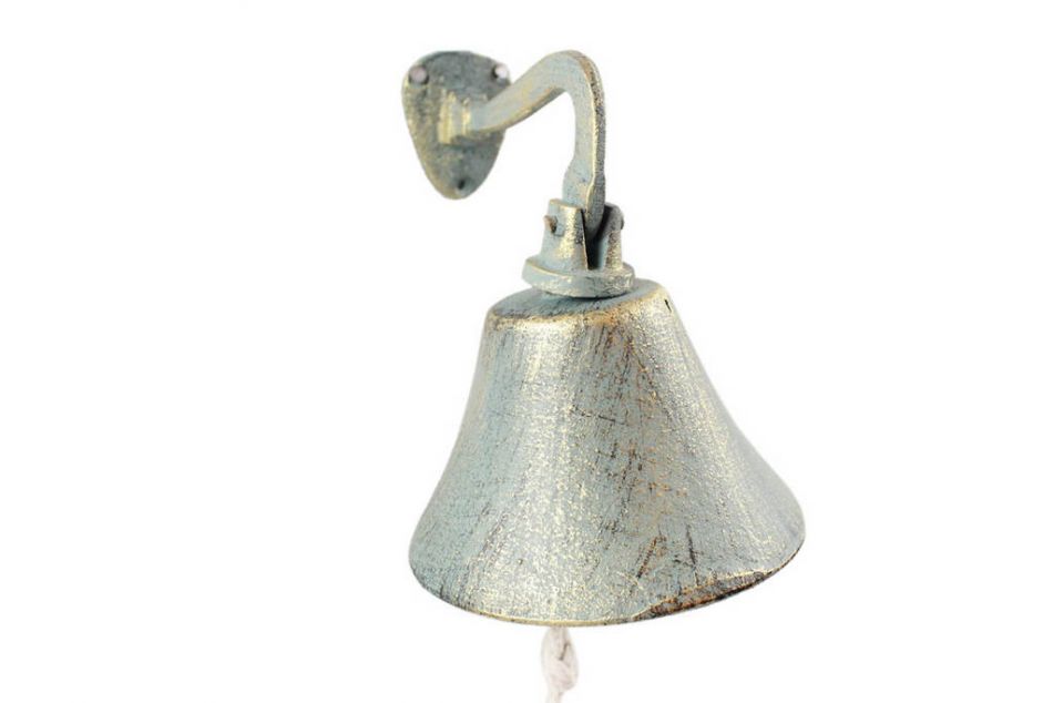 Antique Seaworn Bronze Cast Iron Hanging Ship's Bell 6"