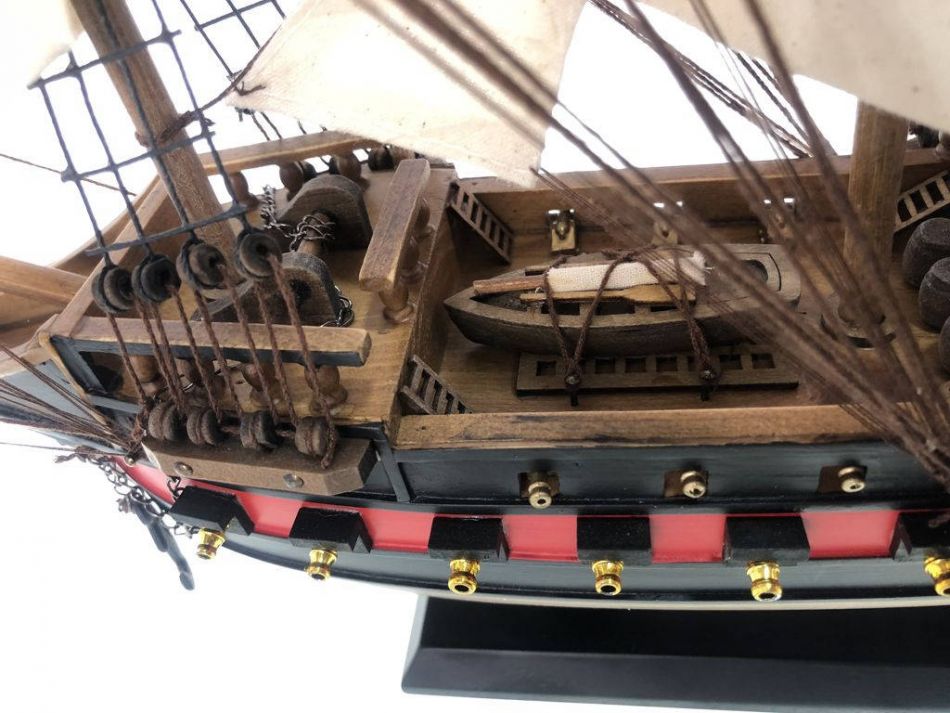 Wooden Captain Kidd's Adventure Galley White Sails Limited Model Pirate Ship 26"