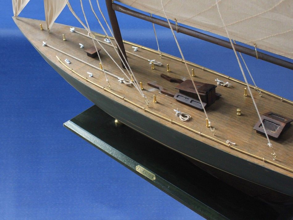Wooden Rustic Endeavour Model Sailboat Decoration 60"